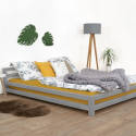 Modernes Bett - graue Farbgröße 160x200 cm