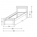 Solid wood single bed Rhino II. 90×200 parameter