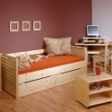 Wood bed with front and head parts