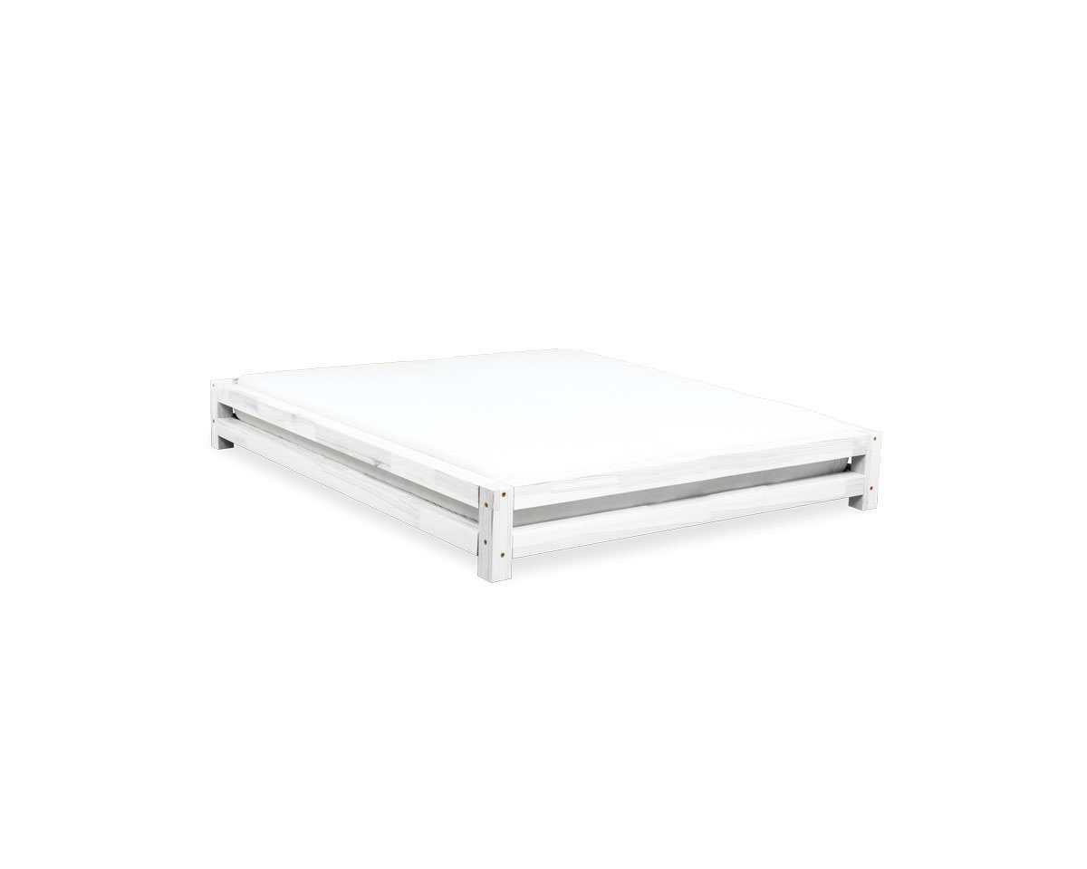 Bett mit Lattenrost weiße Farbe