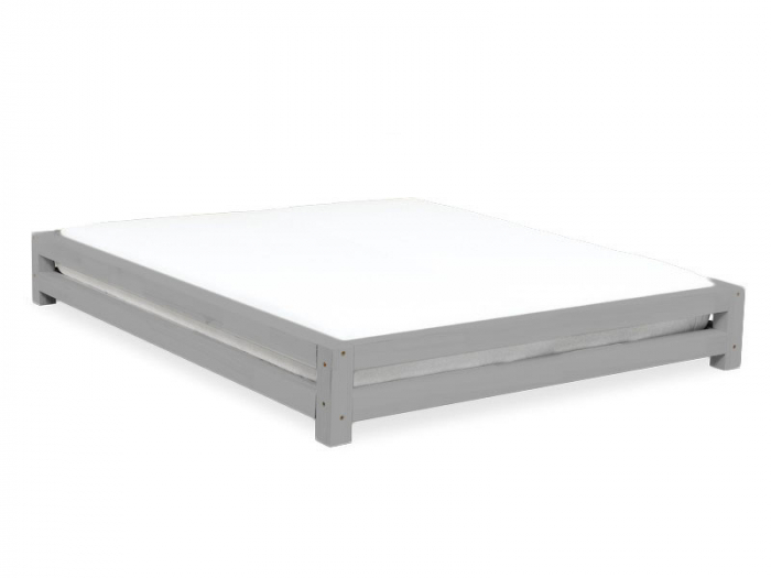Bett mit Lattenrost grauer Lack