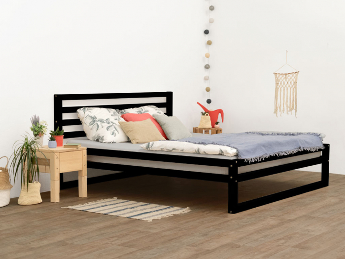 Großes Bett DELUXE schwarze Farbe 180x200