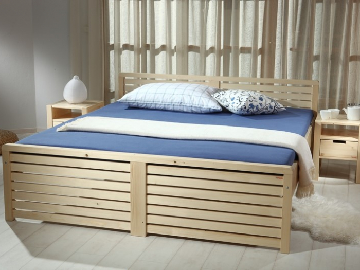 Erhöhtes Doppelbett Thomas natur